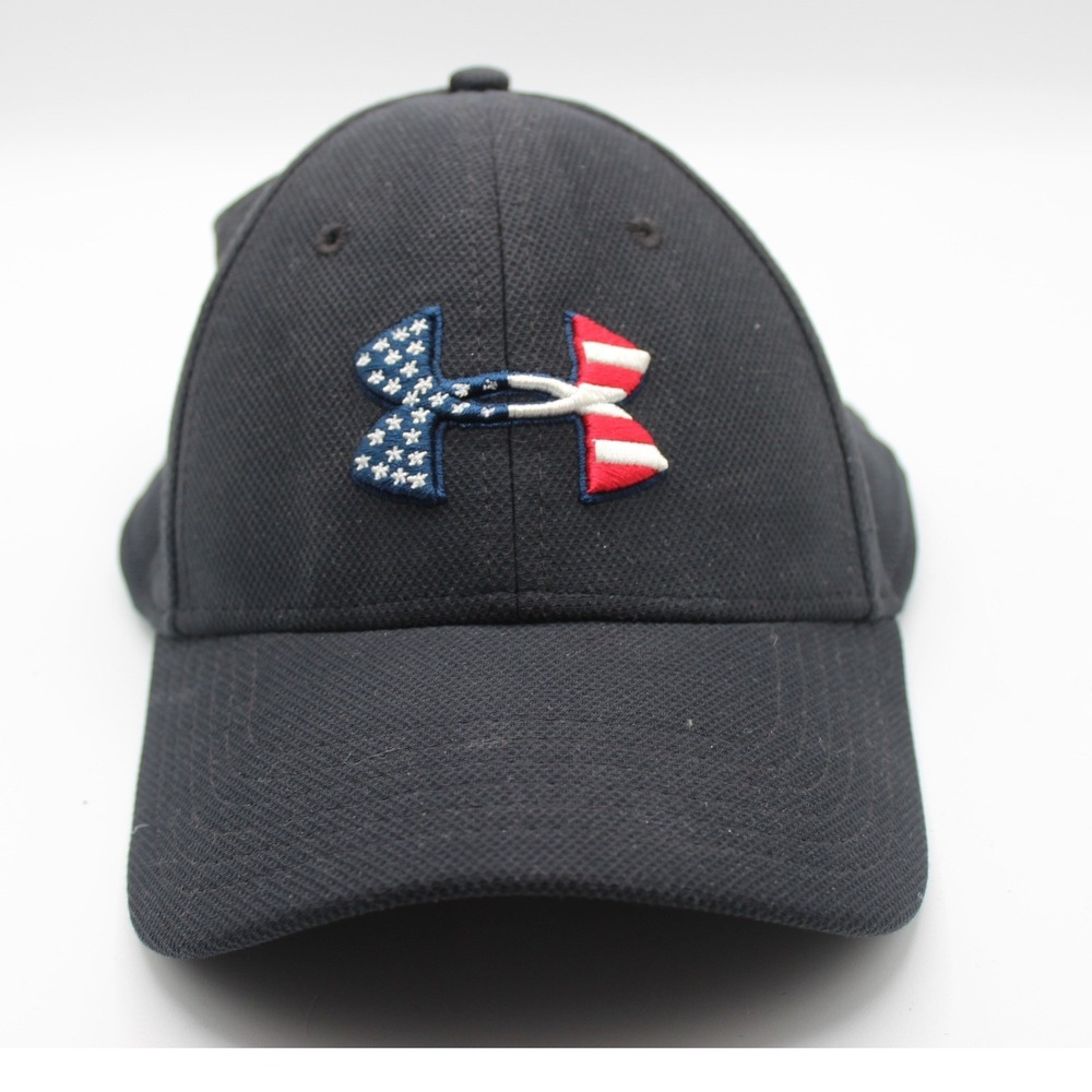 Under Armour Freedom Mens Black American Flag Logo Classic Fit Hat L/XL 6493880